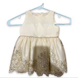 Cream and Gold Dress with Beading